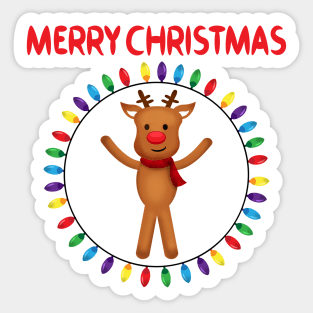 Cute Christmas Reindeer Sticker